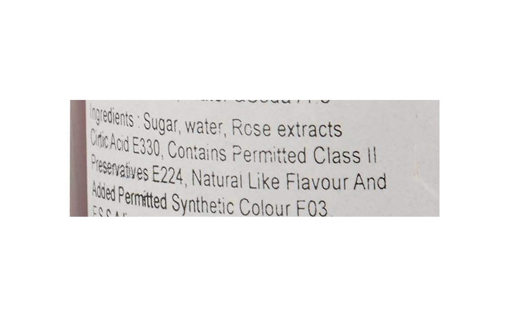 Pure Berry's Rose Syrup    Bottle  750 millilitre
